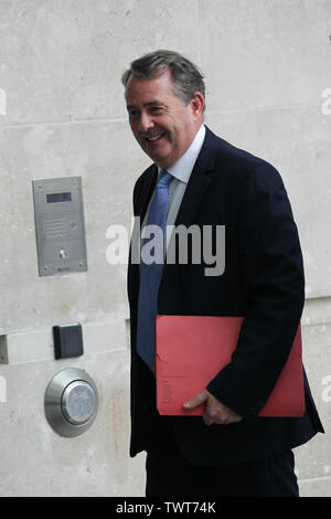 Londres, Royaume-Uni, 23 juin 2019. Liam Fox Secrétaire d'État au commerce international vu dans les studios de la BBC à Londres Banque D'Images