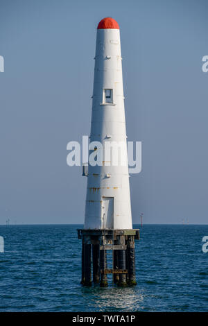 Balise d'expédition blanc Port Phillip Bay Victoria Melbourne Australie Banque D'Images