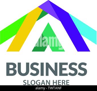 Résumé de la création d'un logo couleur lettre vecteur conception modèle de lettre , comme un vecteur logo maison Illustration de Vecteur
