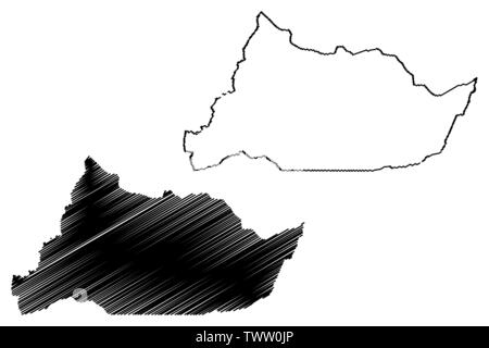 Région de l'Adamaoua (régions du Cameroun, République du Cameroun) map vector illustration, scribble sketch carte de l'Adamaoua Illustration de Vecteur