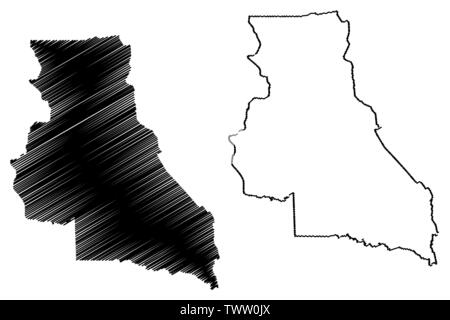 Région de l'Est (régions du Cameroun, République du Cameroun) map vector illustration gribouillage, croquis à l'est la carte Illustration de Vecteur