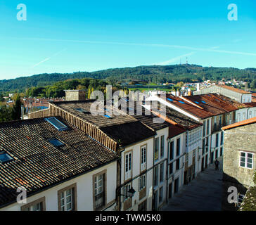 Maisons de Saint-Jacques-de-Compostelle, une belle ville dans le nord de l'espagne Banque D'Images