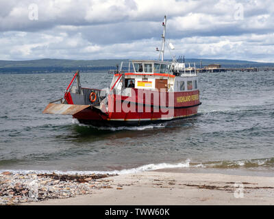 Les Cromarty à Nigg ferry à Cromarty, Black Isle, Ross et Cromarty, Ecosse, Royaume-Uni. C'est une des plus petites car-ferries au Royaume-Uni. Banque D'Images