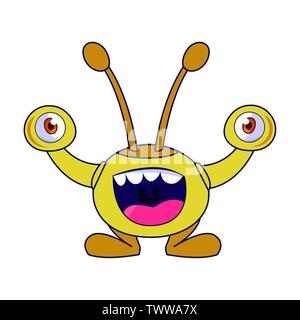 Funny monster personnage comique aux yeux exorbités vector illustration design Illustration de Vecteur