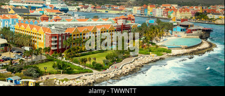 Panorama de l'antenne sur l'île de Curacao Willemstad Banque D'Images
