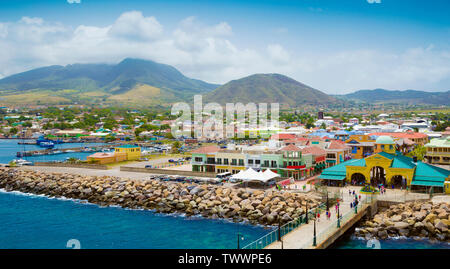 La ville de Port Zante à Basseterre, Saint Kitts et Nevis