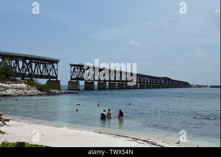 Bahia Honda Rail Bridge Banque D'Images