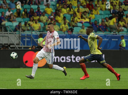 Salvador, Brésil. 23 Juin, 2019. Colombie v Paraguay, valable pour la phase de groupes de la Copa America 2019, qui a eu lieu ce dimanche (23) à l'Arena Fonte Nova à Salvador, Bahia, Brésil. Credit : Tiago Caldas/FotoArena/Alamy Live News Banque D'Images