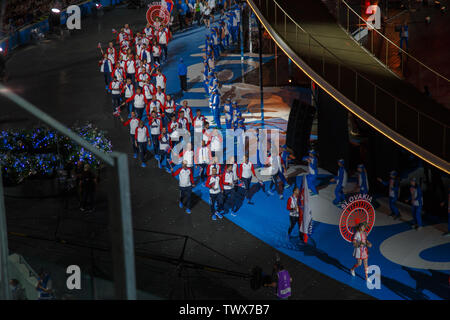 Minsk, Bélarus-21 juin, 2019 : l'équipe nationale de la Slovaquie lors de la cérémonie d'ouverture de la deuxième jeux européens à Minsk. Le stade Dinamo Banque D'Images