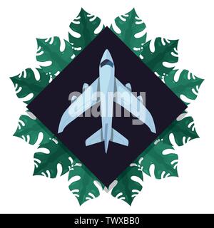 Badge avion quitte été tropical vector illustration Illustration de Vecteur