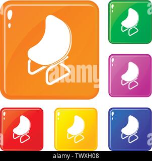 Président de mode couleur vecteur icons set Illustration de Vecteur