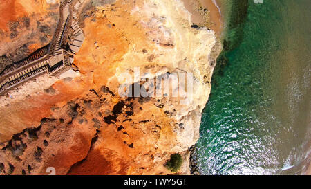 Antenne de la spectaculaire Drone South Australian Southport Onkaparinga River et le littoral de l'estuaire de la bouche. Banque D'Images