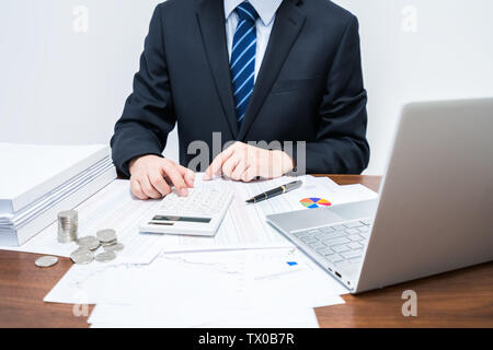 Portrait de comptabilité calculatrice Banque D'Images