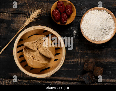 Brown Sugar red wolfberry chinois jujube pains cuits à la vapeur Banque D'Images