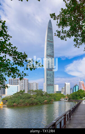 Shenzhen Litchi Park surplombe Jingji 100 Banque D'Images