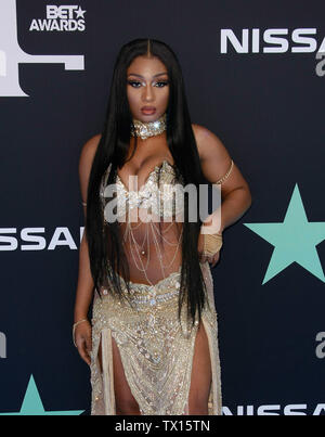 Los Angeles, Californie, USA. 23 Juin, 2019. Megan toi Stallion assiste au BET Awards 2019 le 23 juin 2019 à Los Angeles, Californie. Photo : imageSPACE/MediaPunch/Alamy Live News Banque D'Images