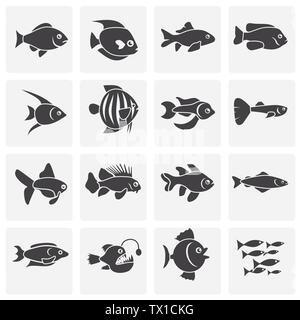Les icônes du poisson situé sur arrière-plan de conception graphique et web. Simple illustration. Concept Internet symbole de bouton site web ou application mobile. Illustration de Vecteur