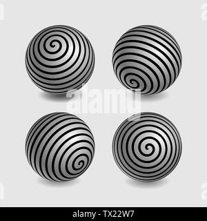 Jeu de sphères tridimensionnelles réalistes isolé sur fond blanc. Vector illustration. Eps 10. Illustration de Vecteur