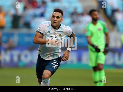 Porto Alegre, Brésil. 23 Juin, 2019. Lautaro Martinez (ARG), le 23 juin 2019 - Football : Copa America 2019, match du groupe B entre le Qatar 0-2 Argentine à Arena do Gremio de Porto Alegre, au Brésil. Credit : AFLO/Alamy Live News Banque D'Images