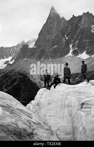 Glacier du Rhône, en Suisse, 1908 Banque D'Images