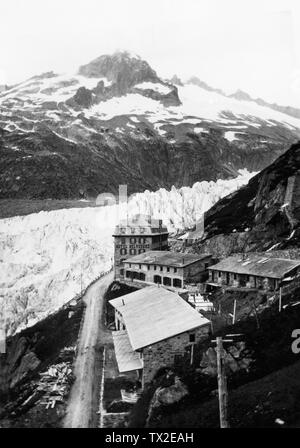 L''Hotel Belvedere , Furka, Suisse, 1908 Banque D'Images