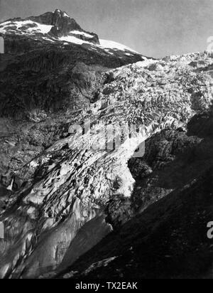 Glacier du Rhône, en Suisse, 1908 Banque D'Images