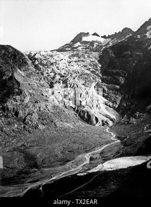 Glacier du Rhône, en Suisse, 1908 Banque D'Images