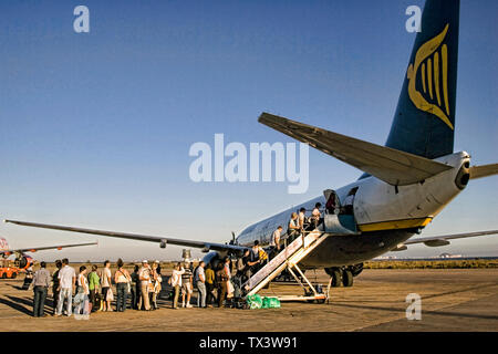 Les passagers d'avion Ryanair murcie espagne Banque D'Images