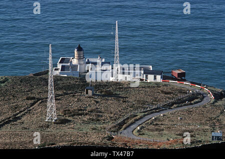 Mull of Kintyre Phare, phare du Nord, péninsule de Kintyre, Argyll and Bute, Ecosse. Mull of Kintyre rendu célèbre par la chanson à succès 1977 ' Mull of Kintyre' par résident de Kintyre, Paul McCartney et son groupe Wings. Banque D'Images