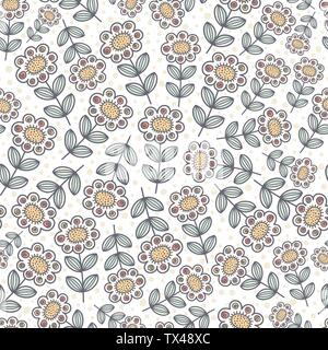 Tournesols ornementaux modèle transparent. Vector illustration Illustration de Vecteur