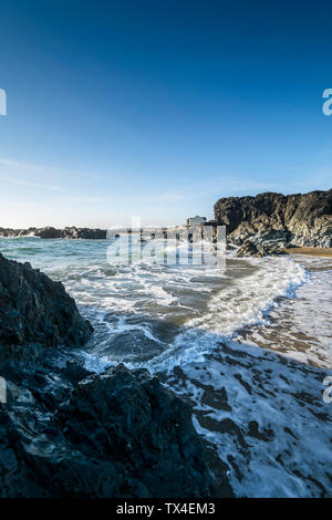 Traeth Llydan près de conseil informatique sur Anglesey au nord du Pays de Galles UK Banque D'Images