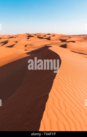 Sultanat d'Oman, Wahiba Sands, dunes dans le désert Banque D'Images