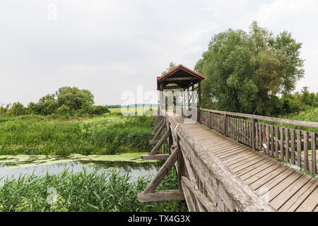 L'Autriche, Burgenland, Seewinkel, pont de, une partie de la communauté de la frontière entre l'Autriche et la Hongrie Banque D'Images