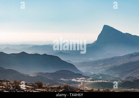 Vue sur le Jebel Shams, Oman Banque D'Images