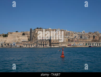 La Valette, Malte, vu de Grand Harbour Banque D'Images