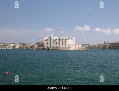 Fort St Angelo et le Grand Port, Malte Banque D'Images