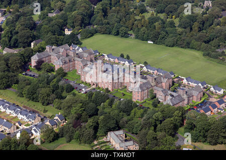 Vue aérienne de Kershaw dur développement immobilier sur le site de l'hôpital de Moor dans Lancaster, Lancashire site Banque D'Images