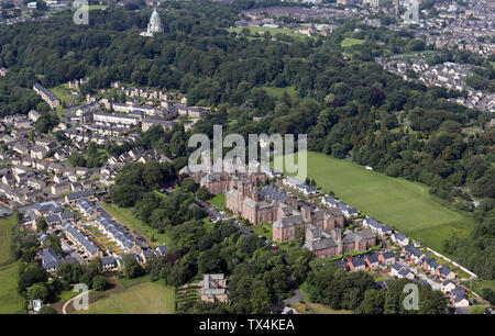 Vue aérienne de Kershaw dur développement immobilier sur le site de l'hôpital de Moor dans Lancaster, Lancashire site Banque D'Images