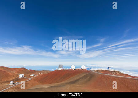 USA, Hawaii, volcan Mauna Kea, télescopes à Mauna Kea Observatories Banque D'Images