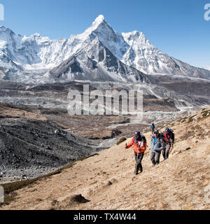 Solo Khumbu, Népal, Everest, Groupe d'alpinistes à Chukkung Ri Banque D'Images