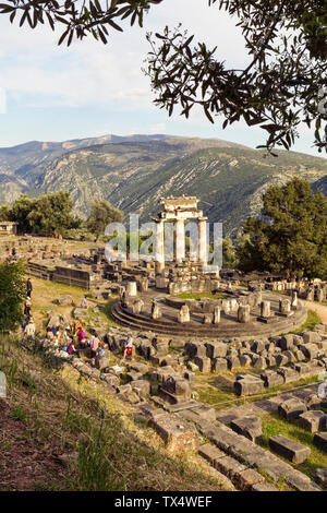 La Grèce, Delphes, tholos dans le sanctuaire d'Athena Pronaia Banque D'Images