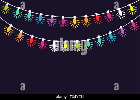 Cordes colorées de lumières de Noël. Vector background Illustration de Vecteur