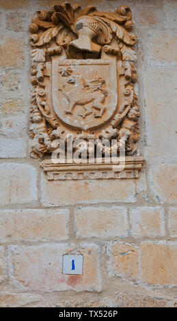 Blasón. Pesquera de Ebro. Cañón del Ebro. BURGOS. CASTILLA Y LEÓN. ESPAÑA Banque D'Images