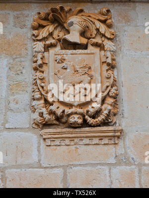 Blasón. Pesquera de Ebro. Cañón del Ebro. BURGOS. CASTILLA Y LEÓN. ESPAÑA Banque D'Images