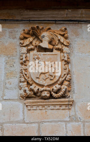 Blasón. Pesquera de Ebro. Cañón del Ebro. BURGOS. CASTILLA Y LEÓN. ESPAÑA Banque D'Images