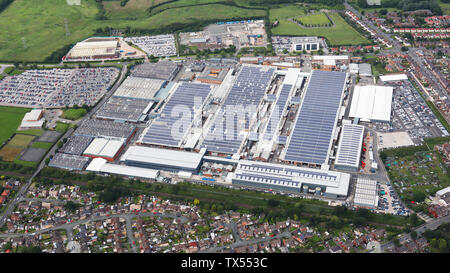 Vue aérienne de l'usine automobile Bentley Motors à Crewe Banque D'Images