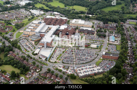 Vue aérienne de l'Hôpital Royal University Stoke, Staffordshire, Royaume-Uni Banque D'Images