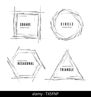 Ensemble de forme géométrique moderne abstrait des bannières. Vector illustration isolé sur fond blanc Illustration de Vecteur