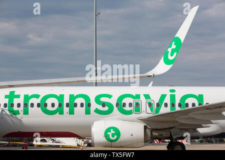 Des avions de Transavia à l'aéroport d'ORLY Banque D'Images