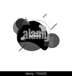 Modèle de page géométrique créative. Formes de dégradé noir et blanc. Futuriste moderne d'éléments graphiques pour la musique de l'album ou autres design. Vector Illustration de Vecteur